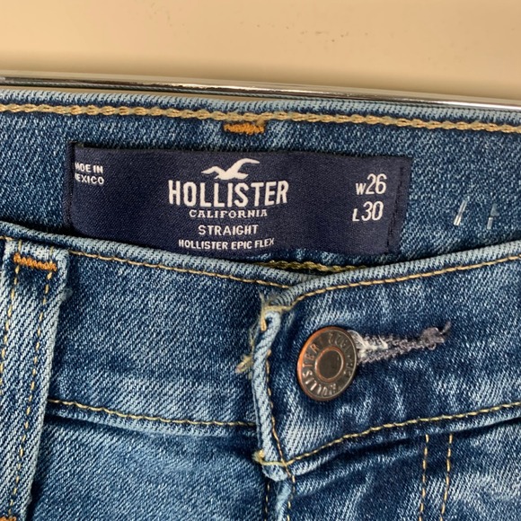 Hollister Straight Epic Flex Medium Wash Jeans 26x30 - Picture 4 of 9